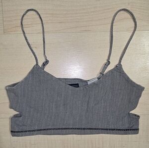 American Eagle Outfitters Black and White Striped Cami Sports Bra Size: XS